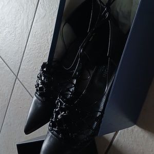 I am selling black leather flats.